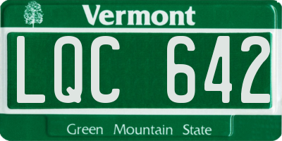 VT license plate LQC642