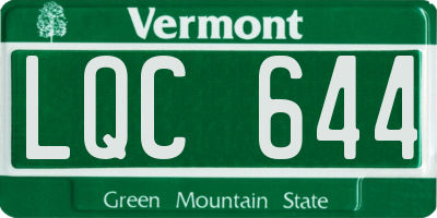 VT license plate LQC644