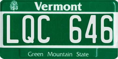 VT license plate LQC646