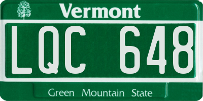 VT license plate LQC648