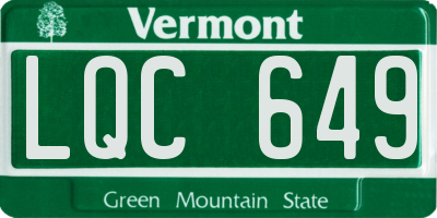 VT license plate LQC649