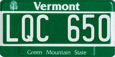 VT license plate LQC650