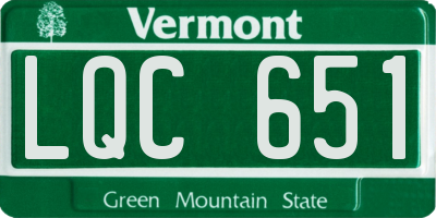 VT license plate LQC651