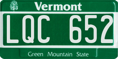 VT license plate LQC652