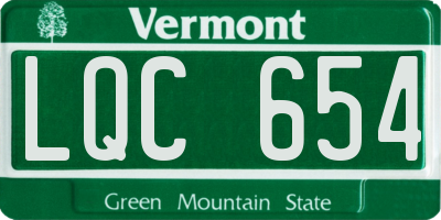 VT license plate LQC654