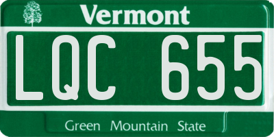 VT license plate LQC655