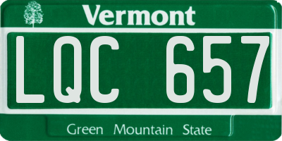 VT license plate LQC657