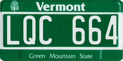 VT license plate LQC664