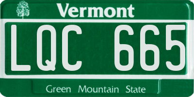VT license plate LQC665