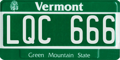 VT license plate LQC666