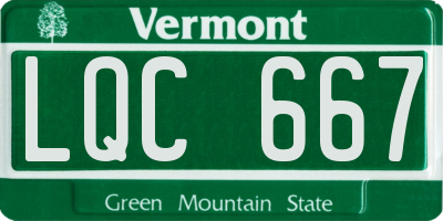 VT license plate LQC667