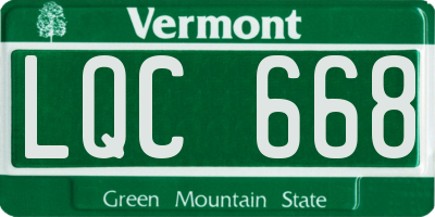 VT license plate LQC668