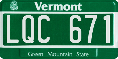 VT license plate LQC671