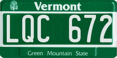 VT license plate LQC672