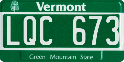 VT license plate LQC673