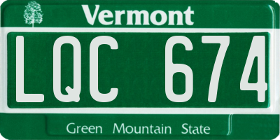 VT license plate LQC674