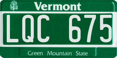 VT license plate LQC675