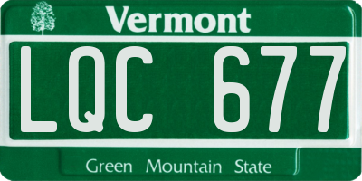 VT license plate LQC677