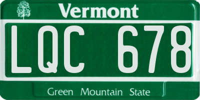 VT license plate LQC678