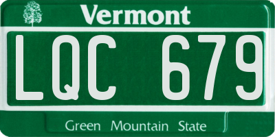 VT license plate LQC679