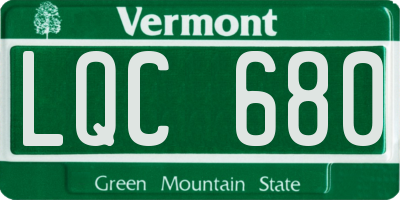 VT license plate LQC680