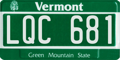 VT license plate LQC681