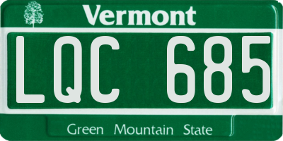 VT license plate LQC685
