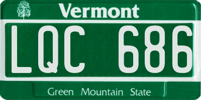 VT license plate LQC686