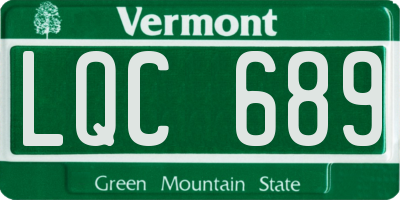 VT license plate LQC689
