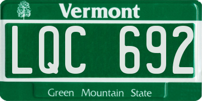 VT license plate LQC692