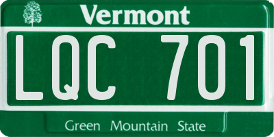 VT license plate LQC701