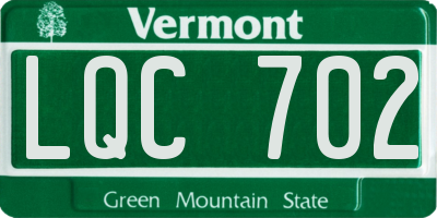 VT license plate LQC702