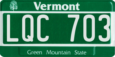 VT license plate LQC703