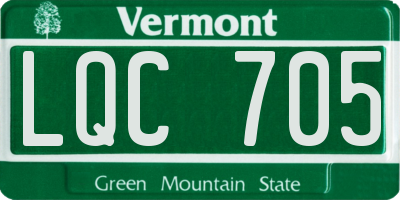 VT license plate LQC705