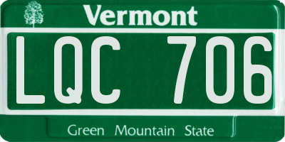 VT license plate LQC706