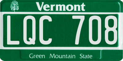 VT license plate LQC708
