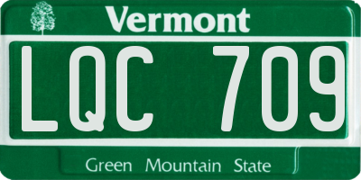 VT license plate LQC709