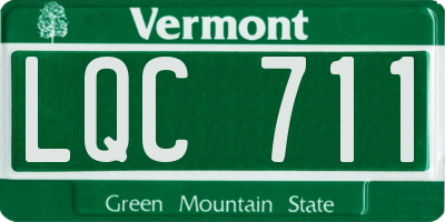 VT license plate LQC711