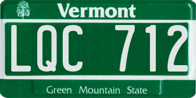 VT license plate LQC712