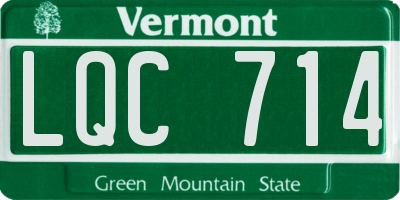 VT license plate LQC714