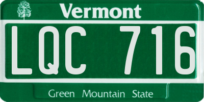VT license plate LQC716