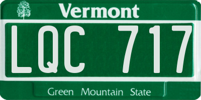 VT license plate LQC717