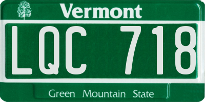 VT license plate LQC718