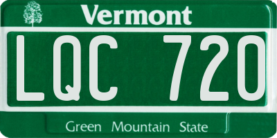 VT license plate LQC720