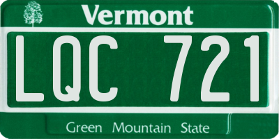 VT license plate LQC721