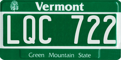VT license plate LQC722