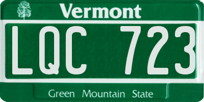 VT license plate LQC723