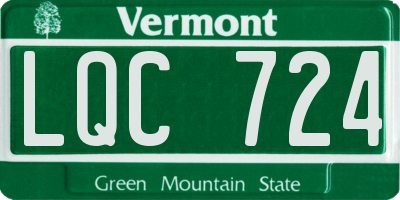 VT license plate LQC724