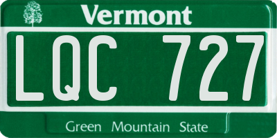 VT license plate LQC727