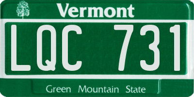 VT license plate LQC731